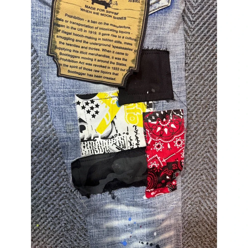 NWT Smugglers Moon Men's Patchwork Y2K  Jeans Mens Size 28x31 Brand New